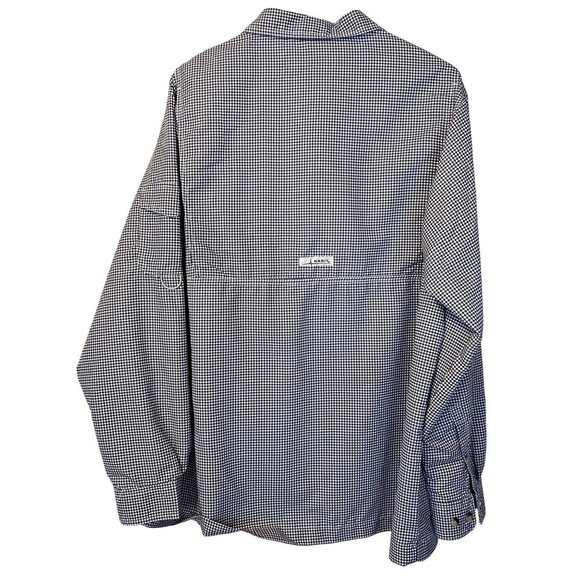 Habit Mens Performance UPF 40 Long Sleeve Shirt L Blue Gingham Check Outdoor - Picture 2 of 5